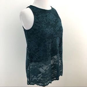 🔴 Forest Green Lacey Tank Top